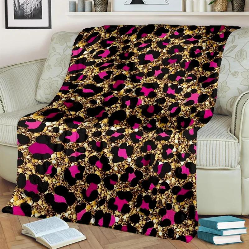3D Wild Leopard Stripe Print Series Blanket,Soft Throw Blanket for Home Bedroom Bed Sofa Picnic Travel Office Cover Blanket Kids