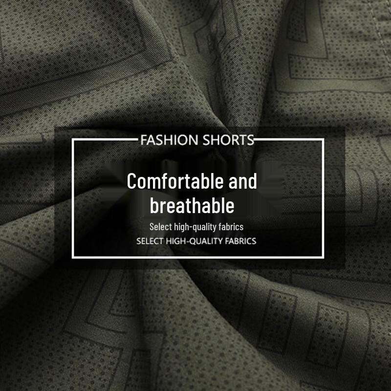 Romon Men's Loose Fit Cargo Beach Shorts