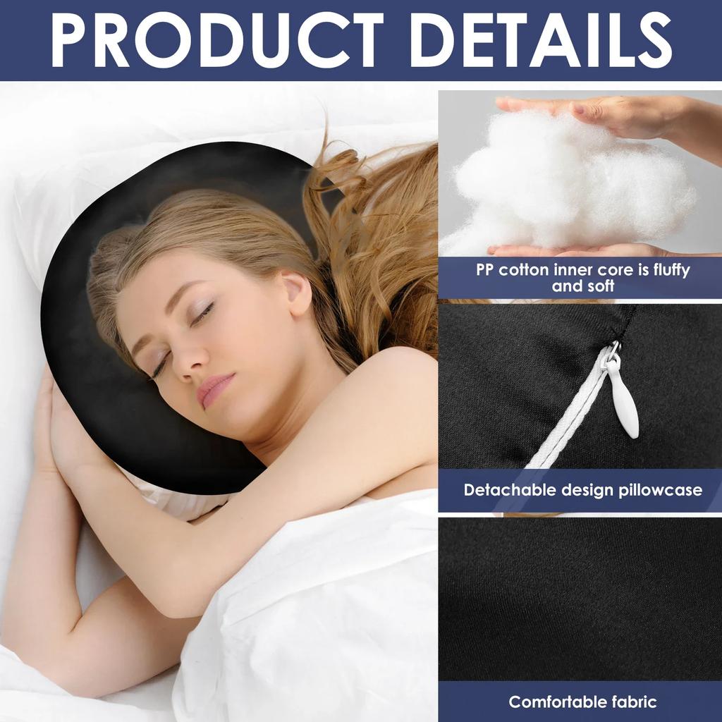 Ear Piercing Pillow Round Donut Shape Pillow Soft PP Cotton Filling Comfortable Side Sleeper Ear Guard Pillow for Travel Office