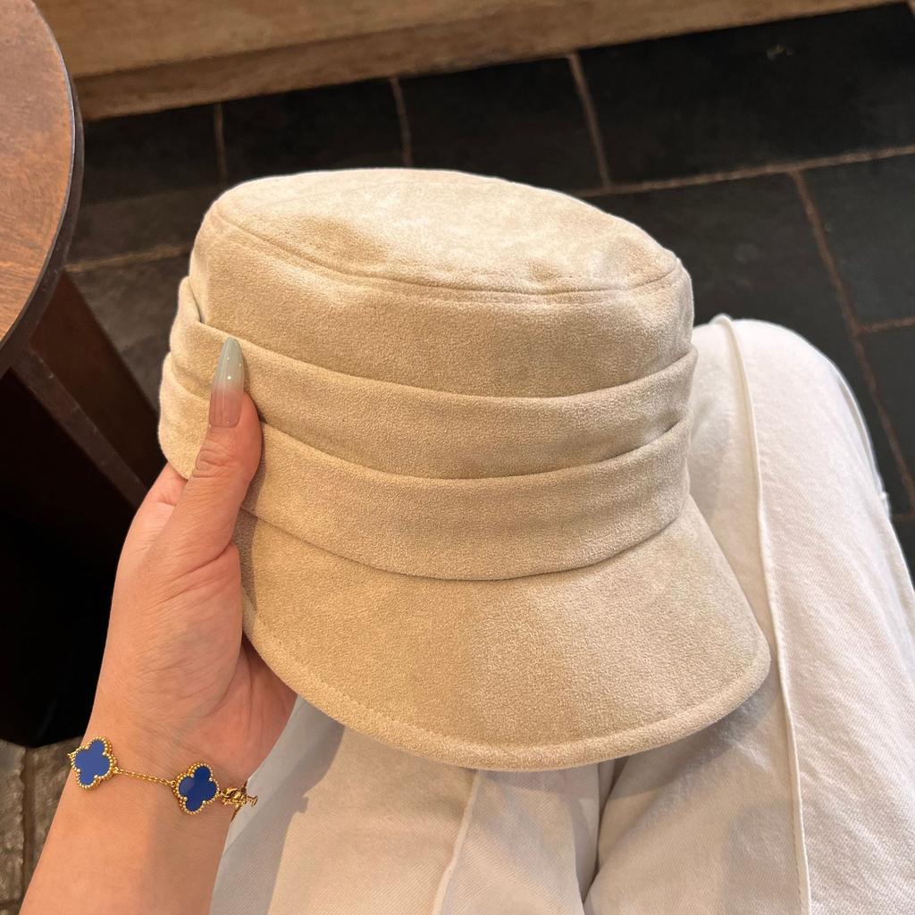 Japanese Retro Equestrian Hat Suede Duck Tongue Beret Women'S Casual Versatile Spring And Autumn Octagonal Hat Shows Small Face