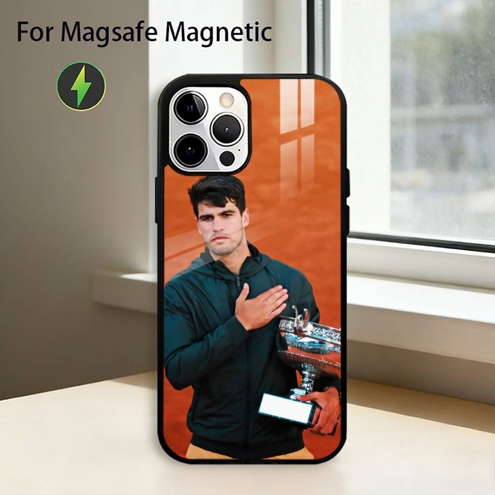 T-Tennis Carlos Alcaraz G-Garfia Phone Case For iPhone17,16,15,14,13,12,11 Plus,Pro Magnetic For Magsafe Wireless Charging