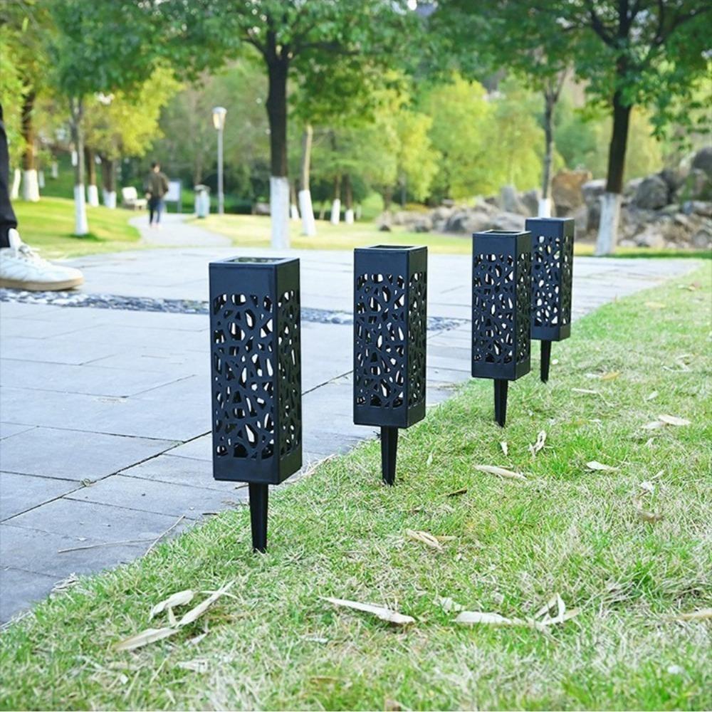 6Pcs Solar Outdoor Garden Light LED Hollow Carved Path Landscape Lawn Light For Garden Courtyard Terrace And Sidewalk Lighting