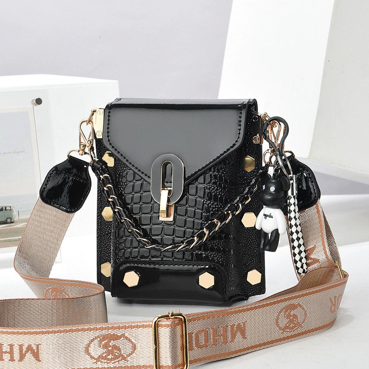 Luxury Designer Crocodile Texture Handbags Magnetic Buckle Square Shape Pu Stylish Crossbody Shoulder Bag 1600₽