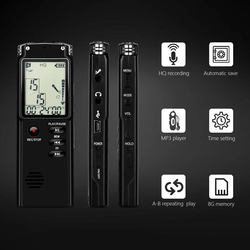 Portable 32GB Original Voice Recorder USB Professional 96 Hours LCD Dictaphone Digital Audio Voice Recorder with WAV MP3 Player 6