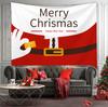 Christmas Tree Print Tapestry Wall Hanging Background Cloth Decor Red Santa Claus Polyester Tapestry Home Room Wall Decoration