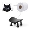 Funny Paper Holder Free Standing Toilet Roll Holder 3D Printed Black Cat Tissue Paper Holder