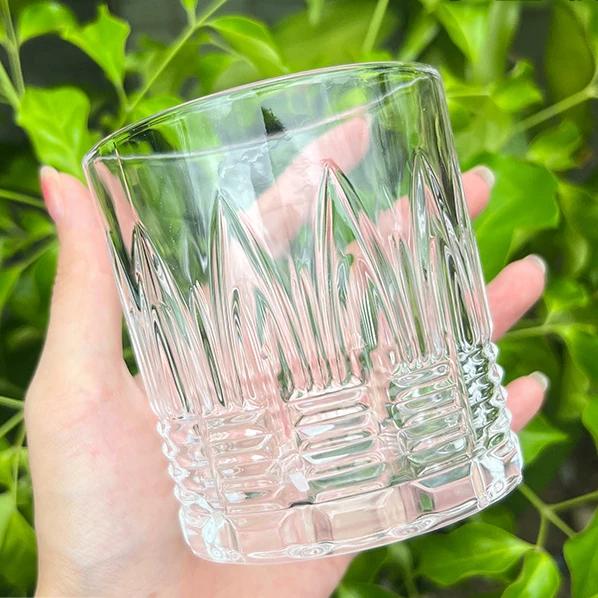 330ml Embossed Whiskey Cup Wine Glass European Style Party Home Bar Whiskey Wine Glass Drinkware Glass Foreign Wine Spirits Set