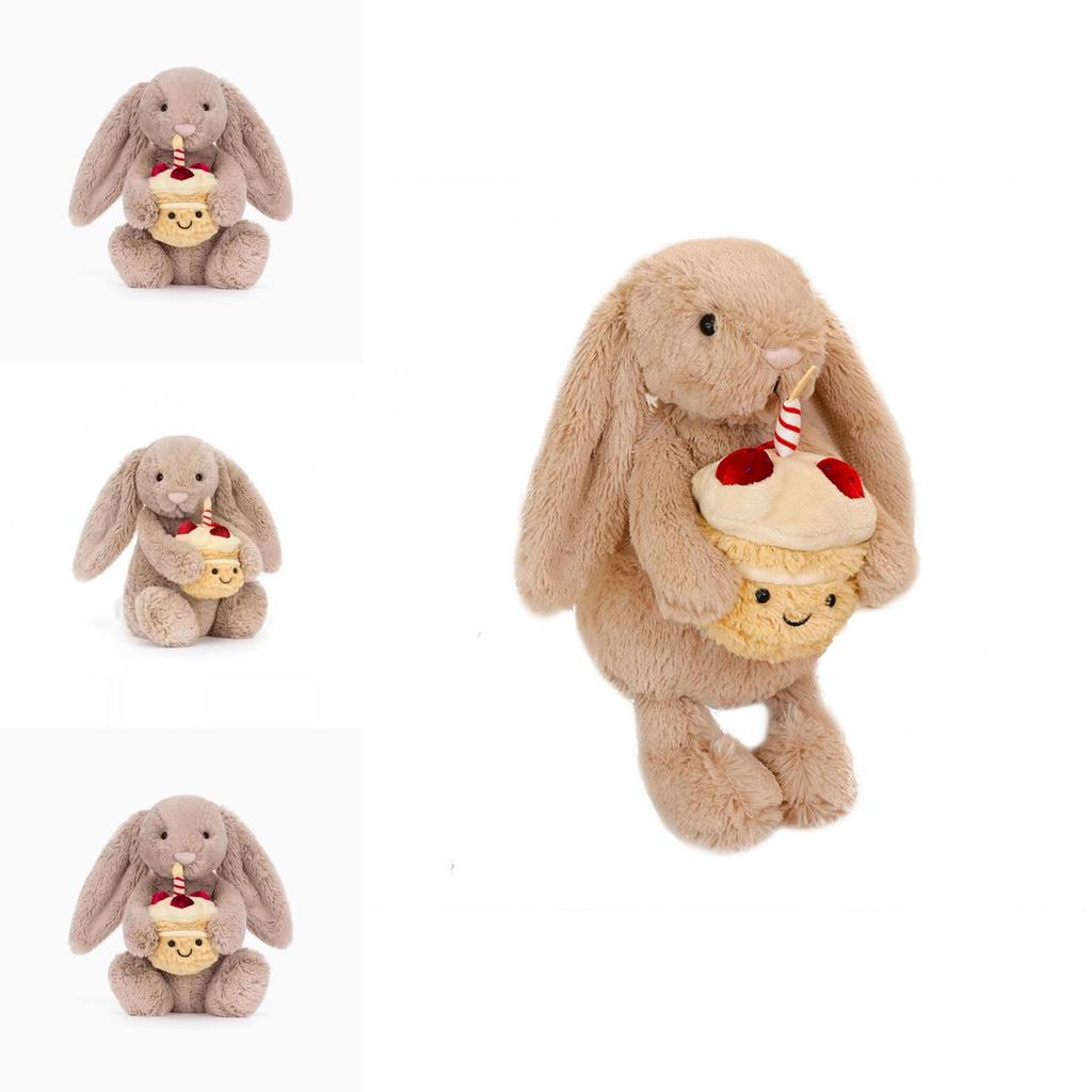 Adorable 30cm Jelly Rabbit Plush Toy Soft Short Fur Cake Decoration Gift Idea