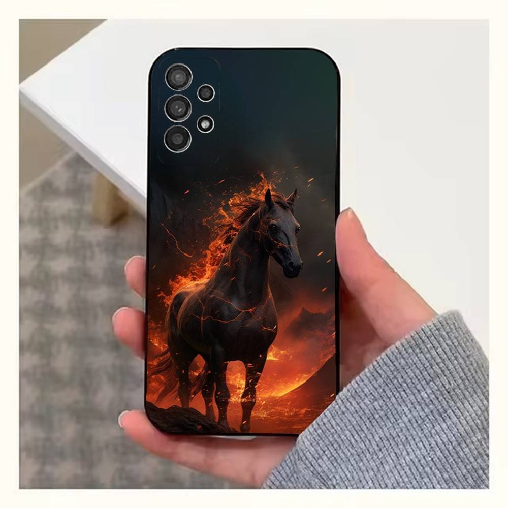 

Galloping Horse Animal Phone For Samsung S22,S25,S24,S23,Ultra,FE,Plus,S21,S20,S10,S9,Lite,Soft Silicone Black SamsungS225G