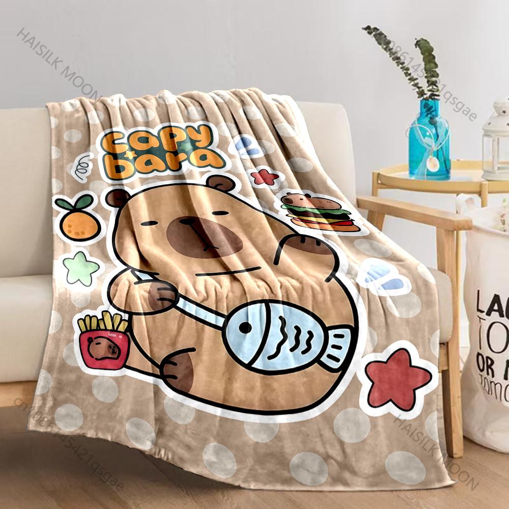 Verschiedene Größen Capybara Cartoon Decke Warm Weich Flauschig Überwurf King Size Luxus Überwurf Kinder Erwachsener Bett Sofa Decke Reise Überwurf