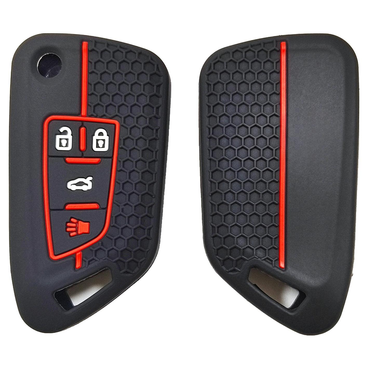 

Rubber Car Key Fob Cover Silicone Protector Case for Chevrolet Old Cruze Cavalier Modified 4buttons Flip Folding Key Accessories чорний