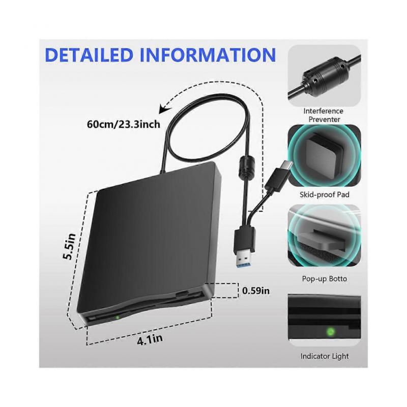 3,5-Zoll externes Diskettenlaufwerk mit USB Typ-C