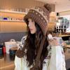 Vintage Knit Beret Wool Blend Warm Hat For Autumn Winter Women
