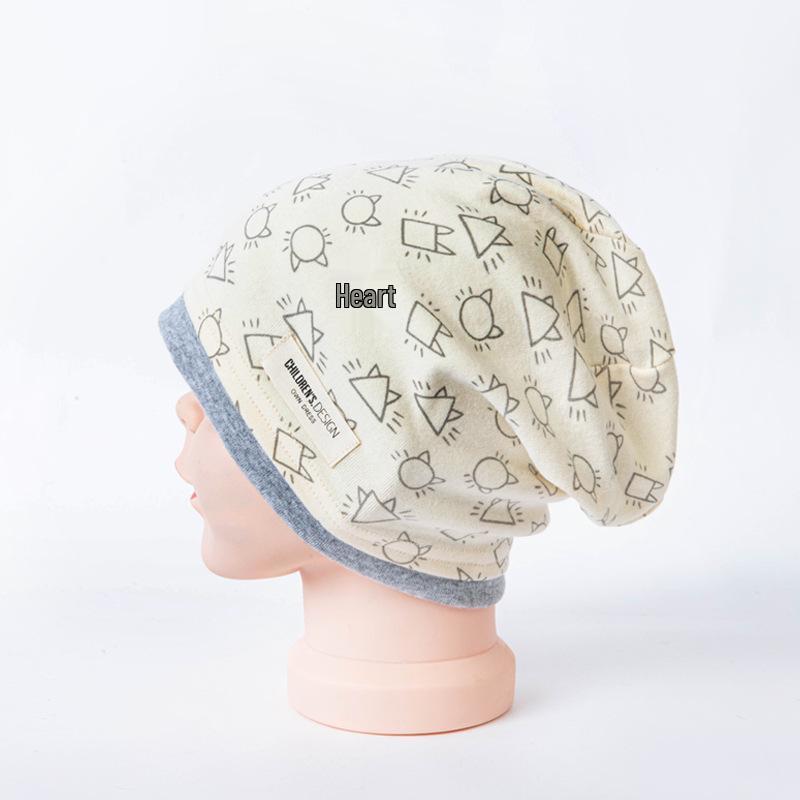 Dwuwarstwowa bawełniana luźna czapka dla dzieci - Ciepła wiatroszczelna czapka jesienno-zimowa dla dzieci w wieku 2-9 lat