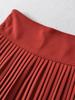 Women's High-Waisted Gray Pleated Wool Blend Mini Skirt - Elegant, Anti-Exposure Design for Autumn/Winter 2025