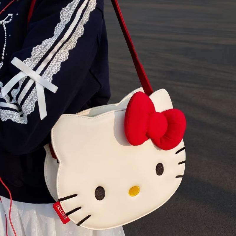 Nuova borsa a tracolla da ragazza cartone animato gatto kt moda grande capacità borsa da donna borsa per trucco studente borsa da pendolare