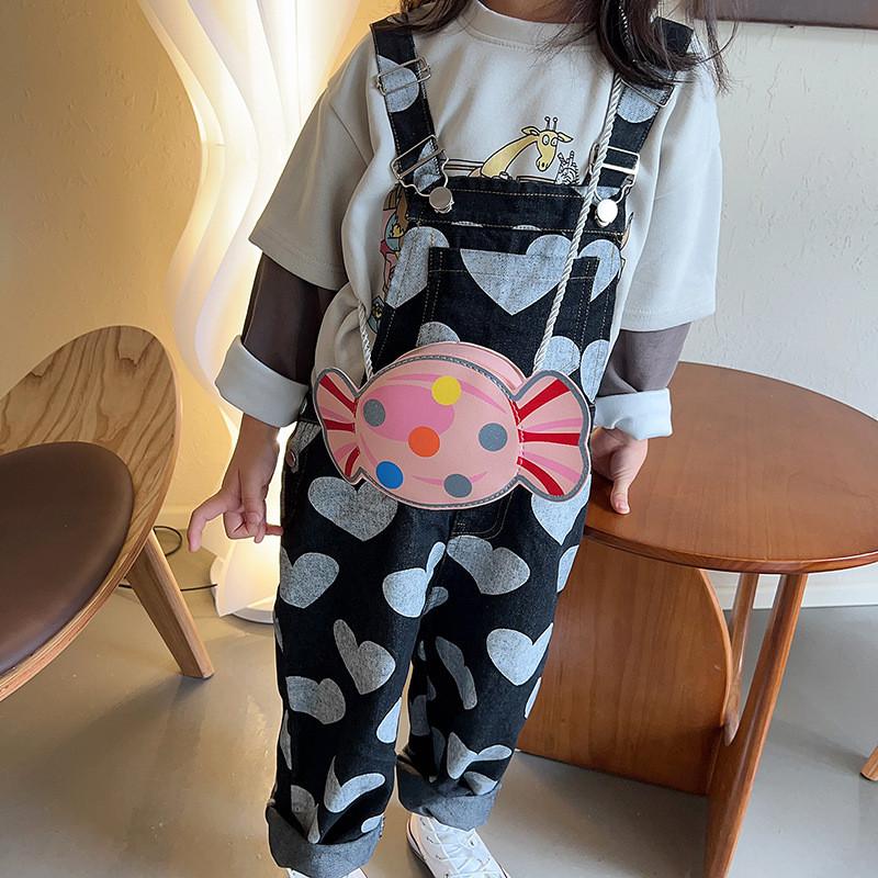 Modern Colorful Candy Pattern Bag For Young Girls Cute Lightweight Purse Pu