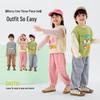 Dudu Home Kids' Spring 3-Piece Set: Baby Vest, Boys' T-shirt, Trendy Pants