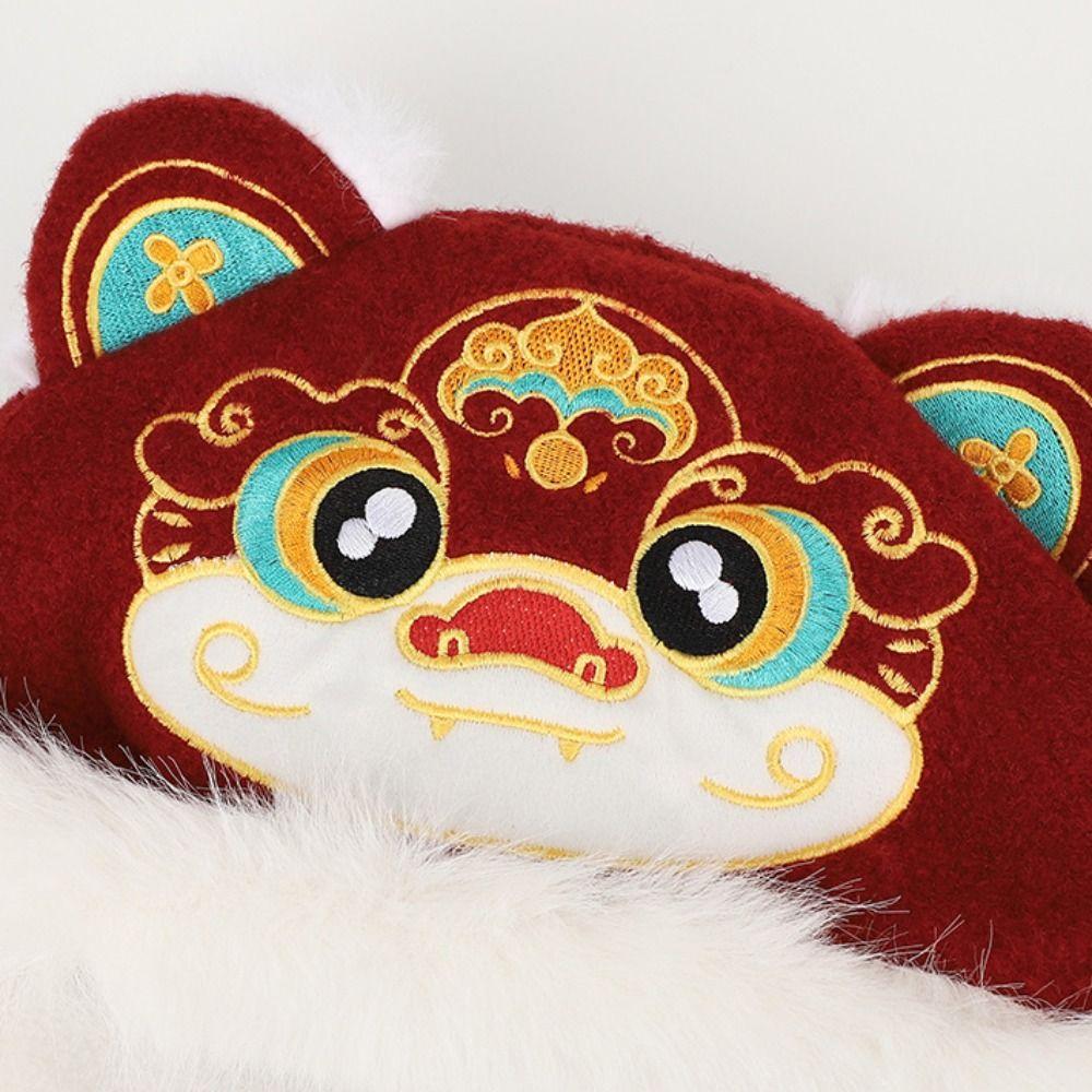 Thickened Children's Lion Dance Hat Ear Muffs Winter Warm Hat Fashion Plush Beanies Outdoor