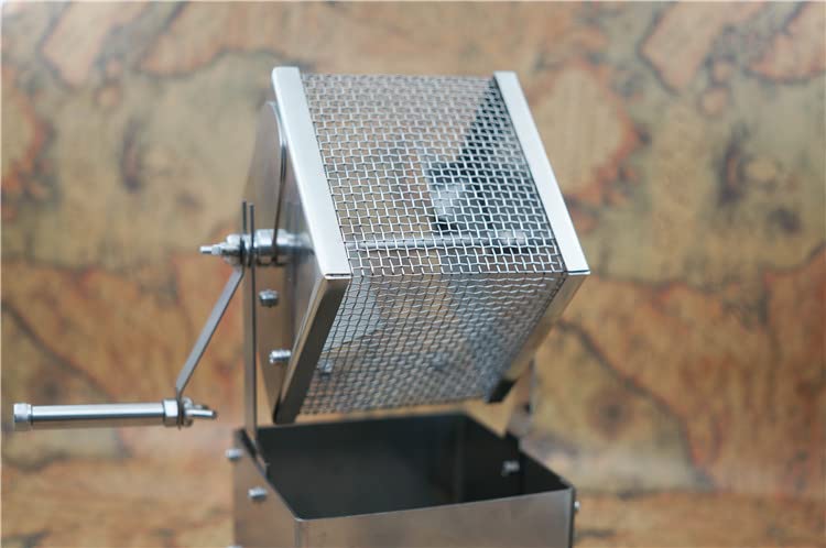 Desirable Home Kaffeeröster, Ferninfrarot, klein, manuelle Drehung mit Griff, Röstmaschine, Premium-Titan, 3,5 mm Maschenweite