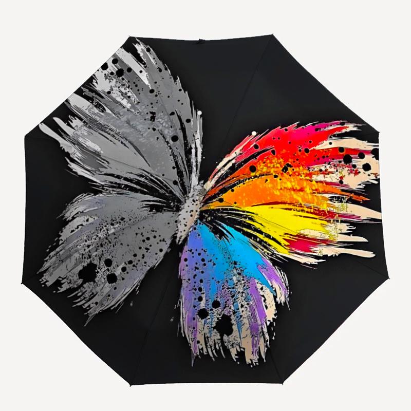 

1pc Butterfly AbstractAutomatic Open/close Umbrella, 8-Rib sturdy structure, Portable Travel Umbrella, Parties, Everyday Usec99