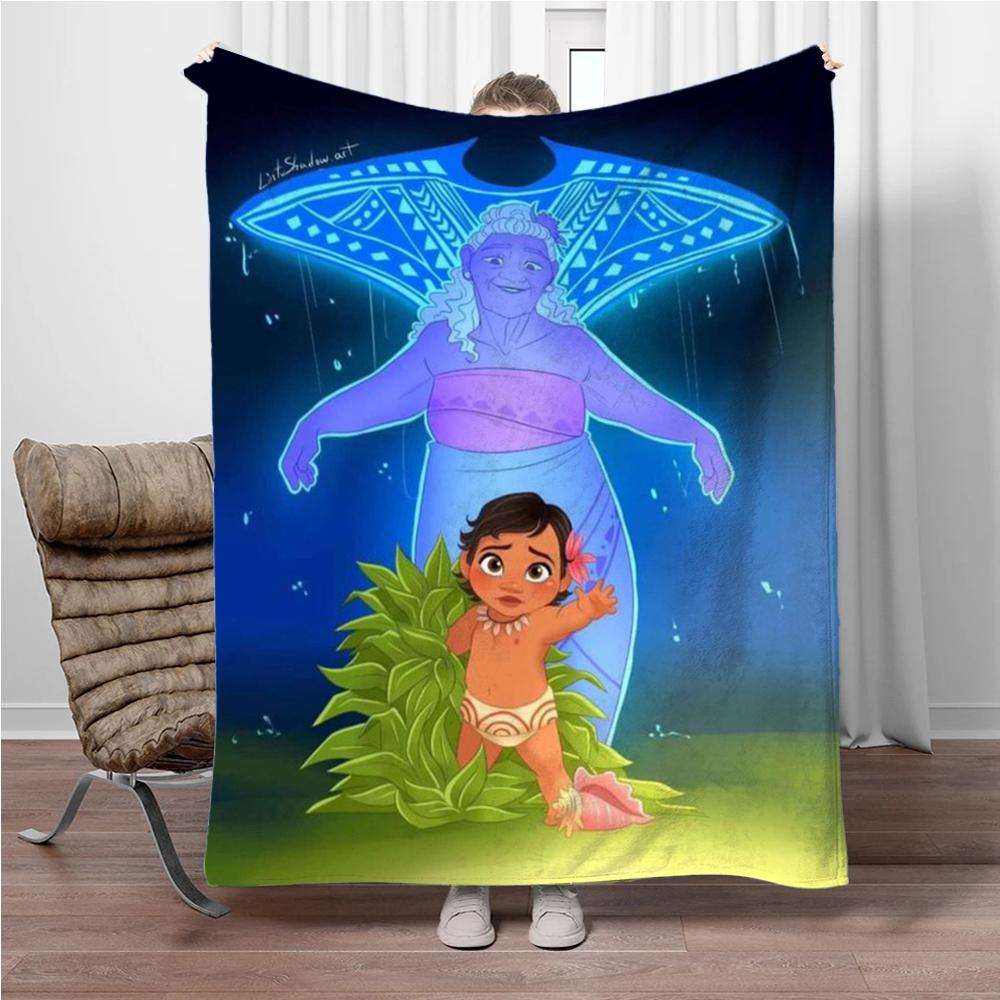 Disney Cartoon Moana Room Warming Decorative Flannel Thin Blanket.Office,Chair,for Sofa,Living room,Travel Picnic Blanket Gifts
