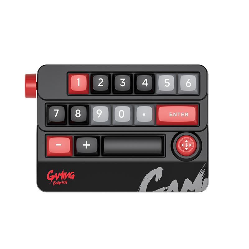 

Механическая клавиатура 19 клавиш Макропрограммируемая Полностью заменяемый механический переключатель 12-цветная RGB-подсветка Игровая мини-клавиатура чёрный