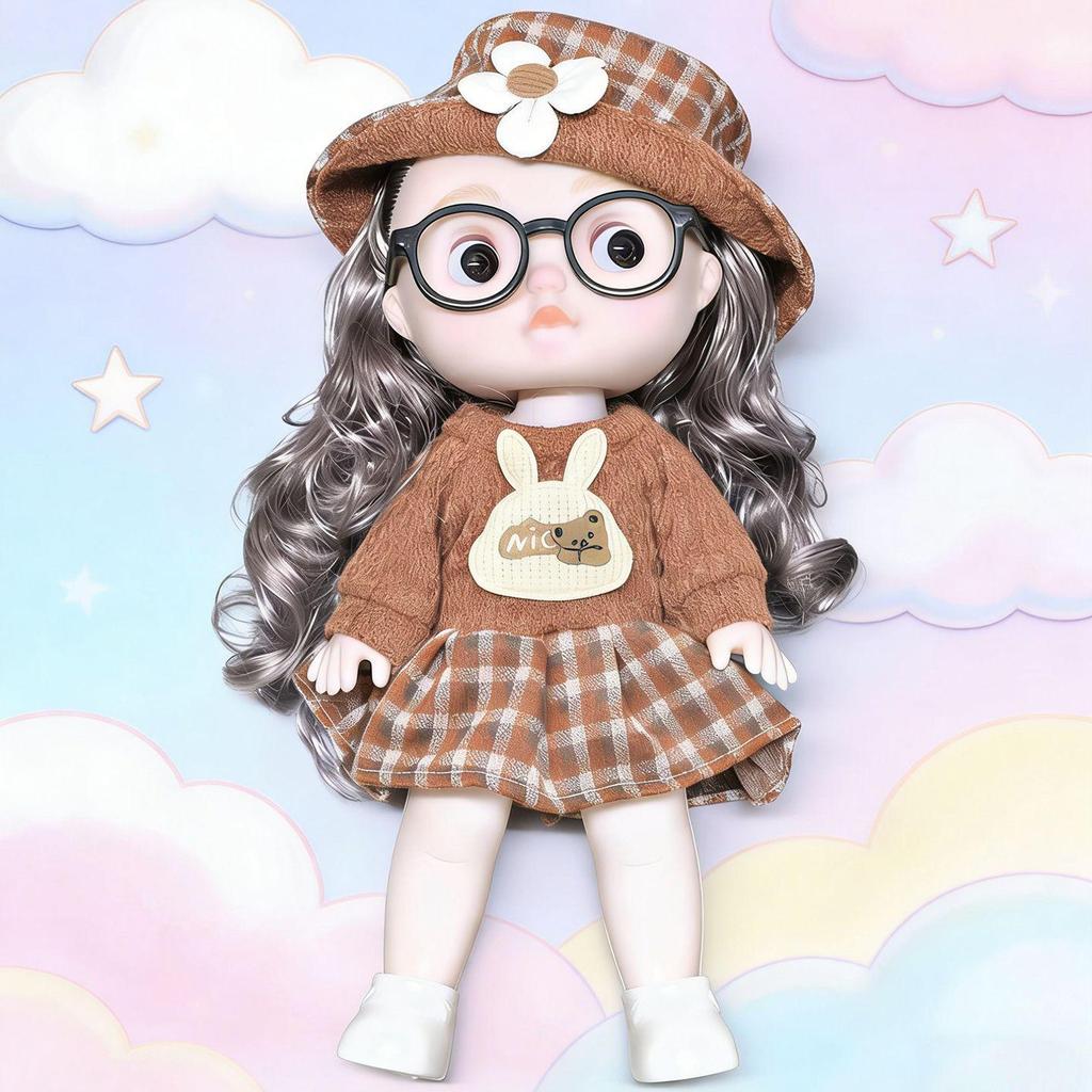 28cm Poseable Baby Doll with Changeable Outfits - Cute Realistic Soft Bodied Doll for Kids