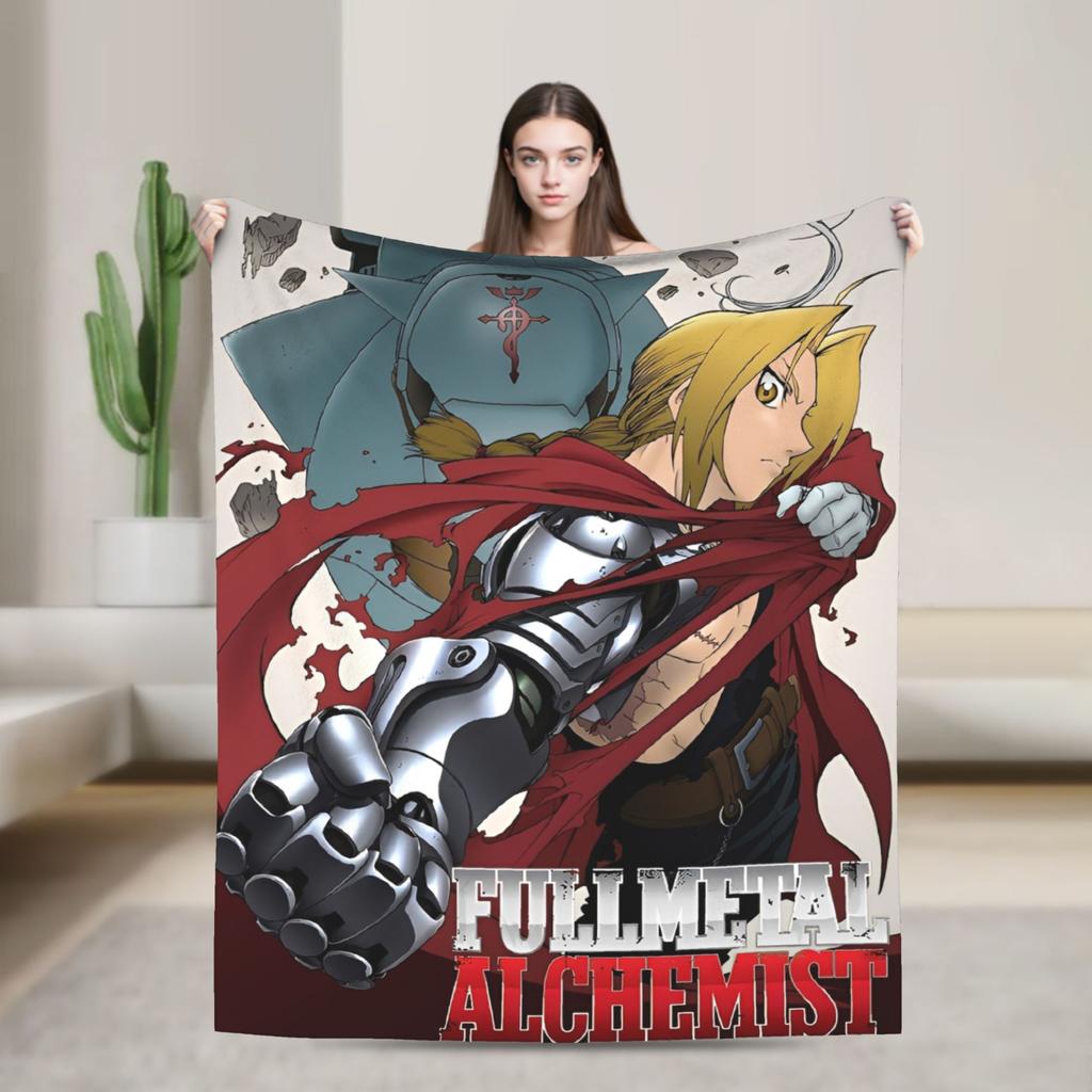 Fullmetal Alchemist  Super Soft Blankets  Girls Boys Plush Bedding Throws Pattern Couch Chair Flannel Bedspread Sofa Bed Cover