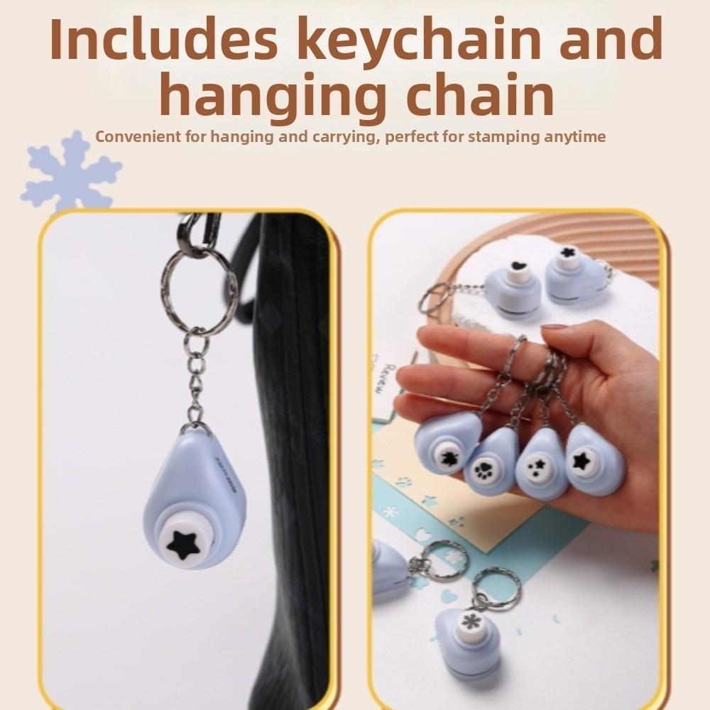 Mini Stamp Cutter with Keychain Embossing Machine DIY Tools Stamp Hole Puncher Card Making