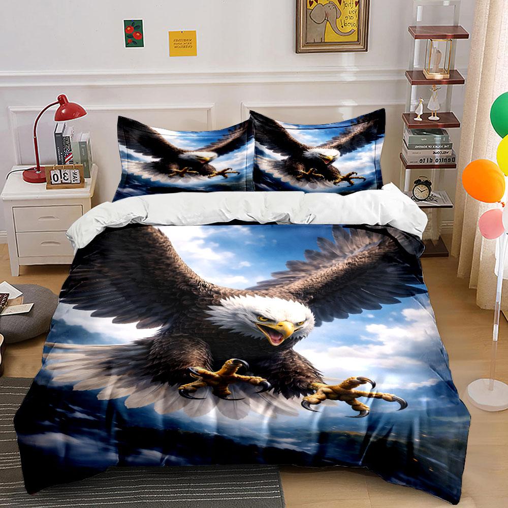 Soaring bald eagle design. Bedding sets Duvet cover sets Duvet covers Pillowcases(1*Duvet Cover 2*Pillowcases without duvet insert)