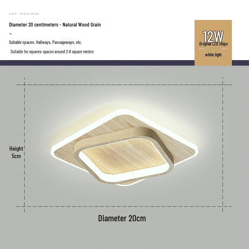 Nordische minimalistische Deckenleuchte für Flure, Eingänge, Balkone und Garderoben - Schwarz-Weiß-Design.