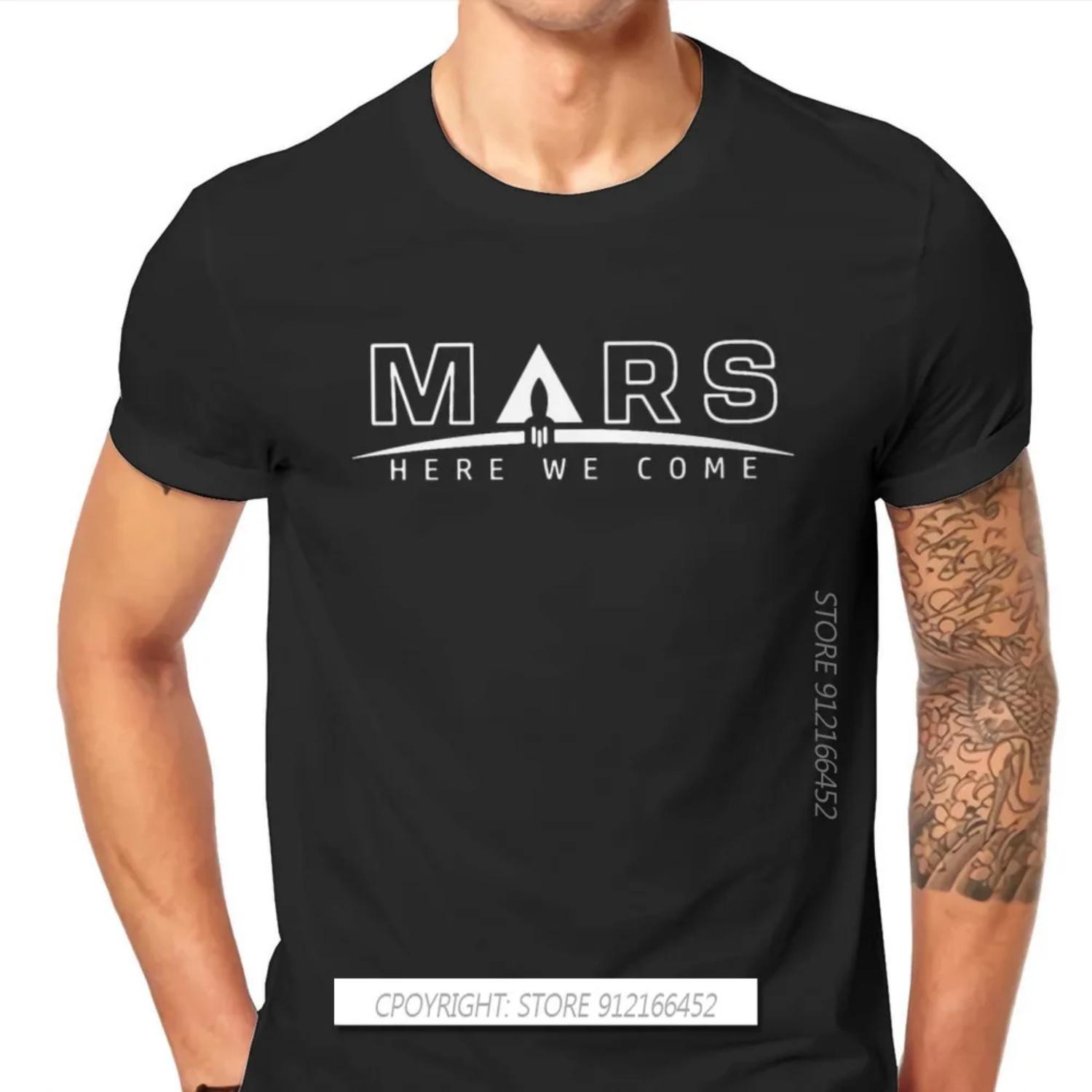 

Here We Come Style TShirt Mars Perseverance Rover Exploration Top Quality Hip Hop Graphic T Shirt Ofertas S чёрный