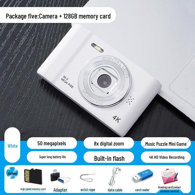 

4K Міні HD Цифрова камера: Портативна карткова камера початкового рівня з високою роздільною здатністю для студентів та подорожей