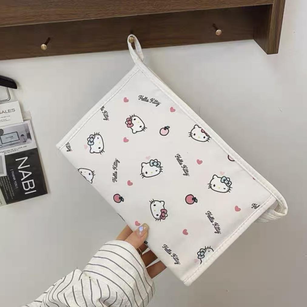 New Sanrio Hello Kitty Polyester Makeup Bag, Clutch Regular Women's White 161-1701