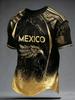 Mexico Style Aztec Graphic Football Jersey T Shirt Men Women 3D Print Sports Top Quic Short Sleeve Casual Outdoor Summer Wear