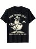 Fun Raccoon Meme T-Shirt — Women's Soft, Breathable Black Printed Tee Summer Streetwear Graphic T Shirts Fashion Personality ...