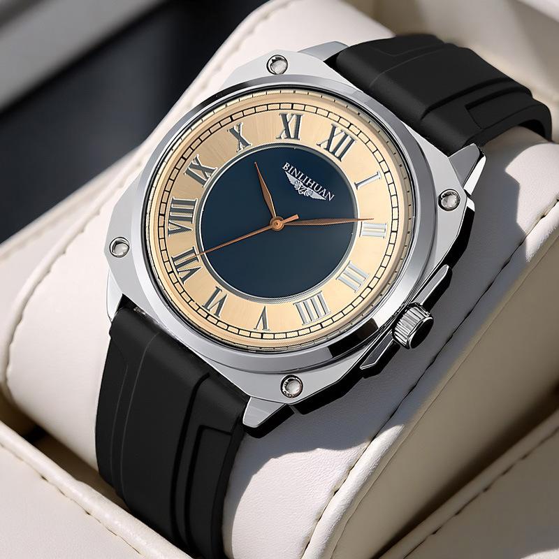 

Мужские часы JYL Модные Минималистичные Кварцевые Кожаный Ремешок [Men s tape] лазурный