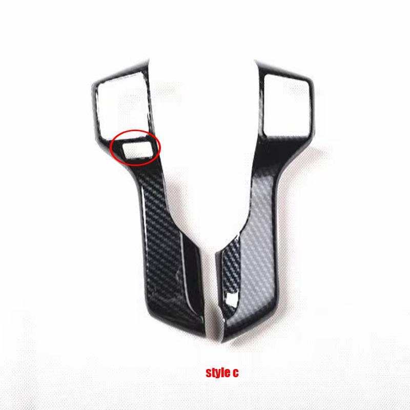 For Toyota Land Cruiser Prado 150 LC150 FJ150 2010-2017 ABS Carbonfiber Inner Steering Wheel Button Cover Trim Car Accessories