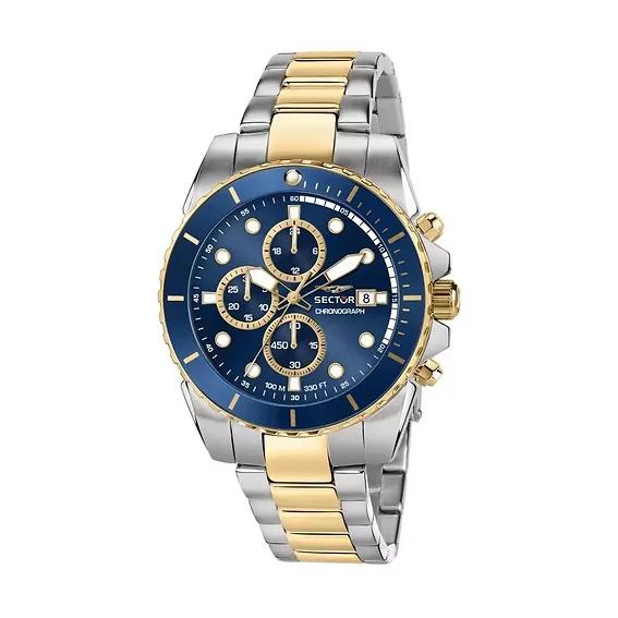 Sector 450 Chronograph Blue Sunray Dial Two Tone Stainless Steel Quartz R3273776001 100M Men's Watch