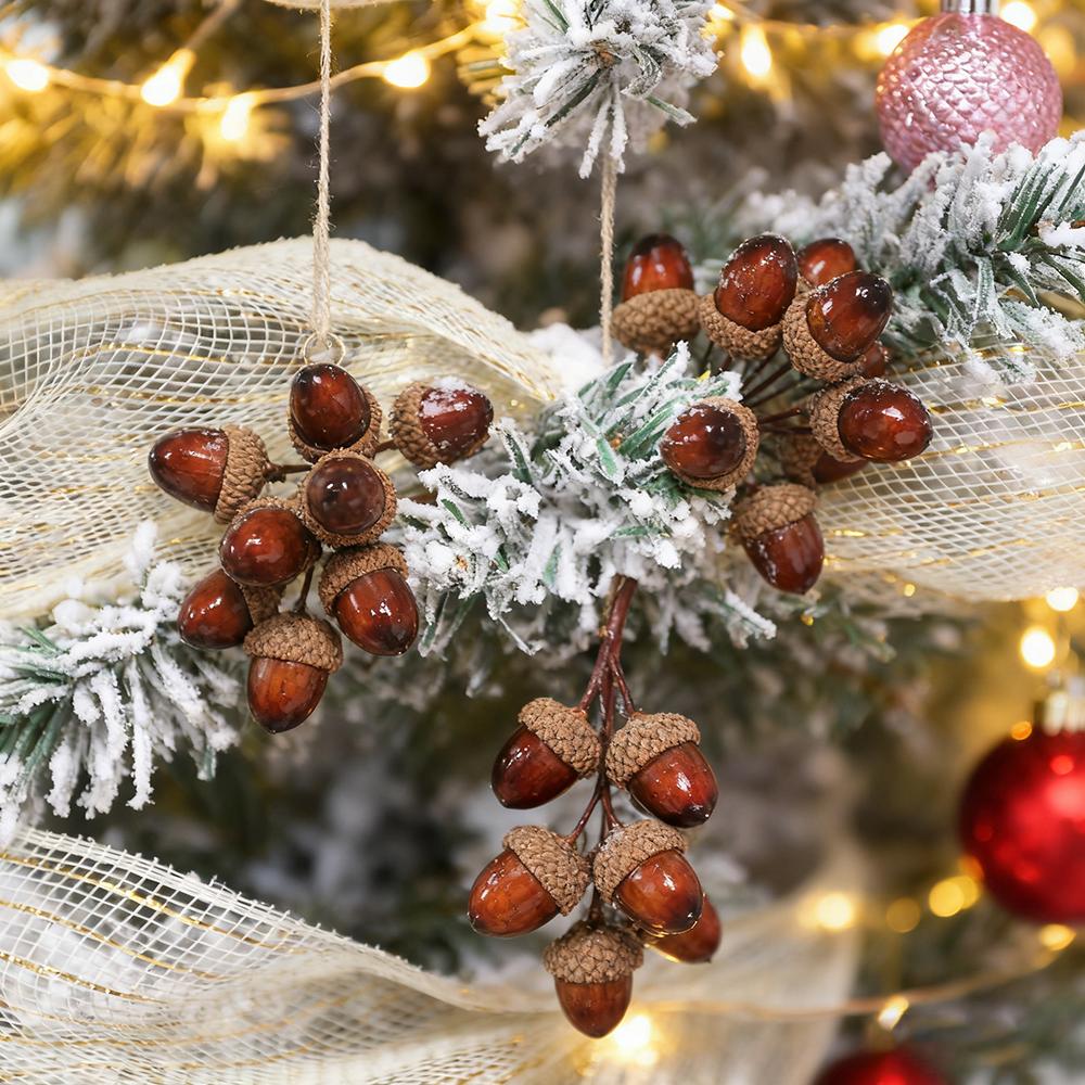 3/5Pcs Artificial Pinecone Branch Christmas Decoration Cone Pine Berries Fake Plant for Home Decor New Year DIY Gifts Accessory