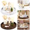 30 CM Round Wooden Tray Retro Decorative Coffee Meal Trays Serving Platter Multipurpose Candle Holder Trays for Table Home Decor