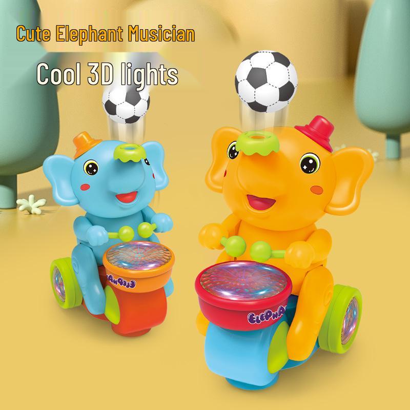 Elektrisches Trommelndes Elefanten-Spielzeug Motorrad mit Lichtern und schwebender Kugel
