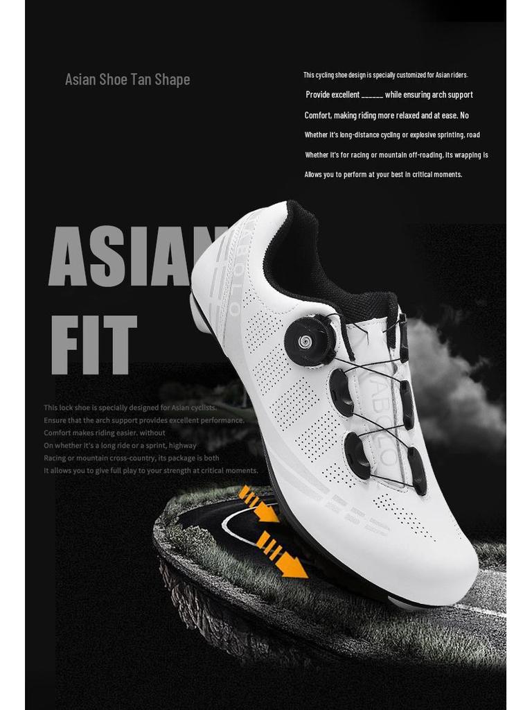 Unisex Road & Mountain Bike Cycling Shoes with Lock-Free Flat Bottom