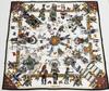 [USED]Excellent Condition Carre 90 Kachinas Silk Scarf, White.