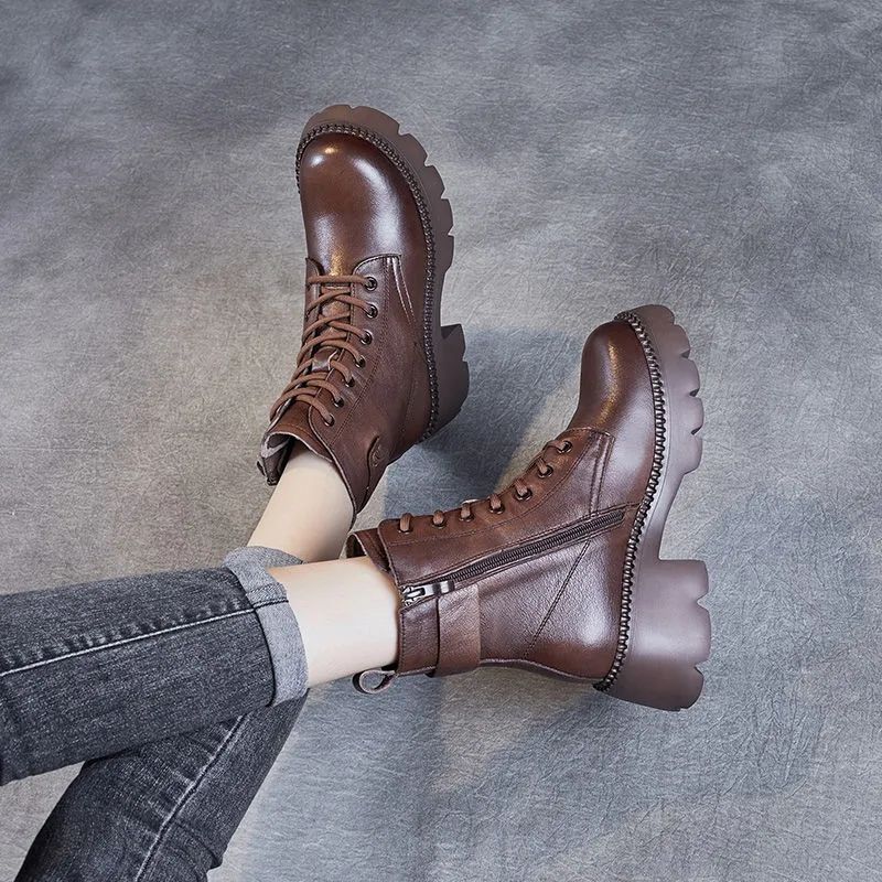Martin boots women's new lightweight soft-soled retro small fried street short boots thick-soled heightening women's boots