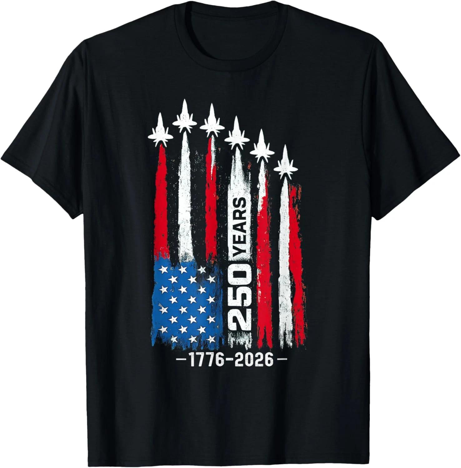 250 Years American 1776 2026 250th Anniversary USA 4th July T Shirt L