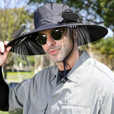 For Outdoor Camping Fishing Hiking Sunscreen Fisherman Hat Solar Fan Cap Portable Solar Charging Cap with Fan