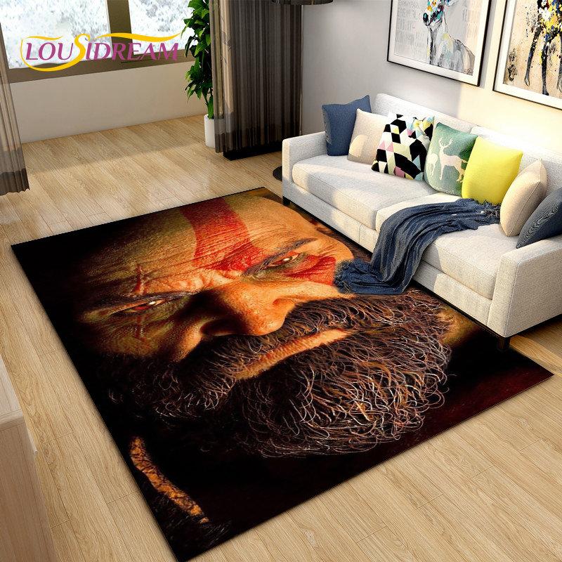 God of War Game Gamer  Area Rug Large,Carpet Rug for Living Room Bedroom Sofa Doormat Decoration,Kids Play  Non-slip Floor Mat