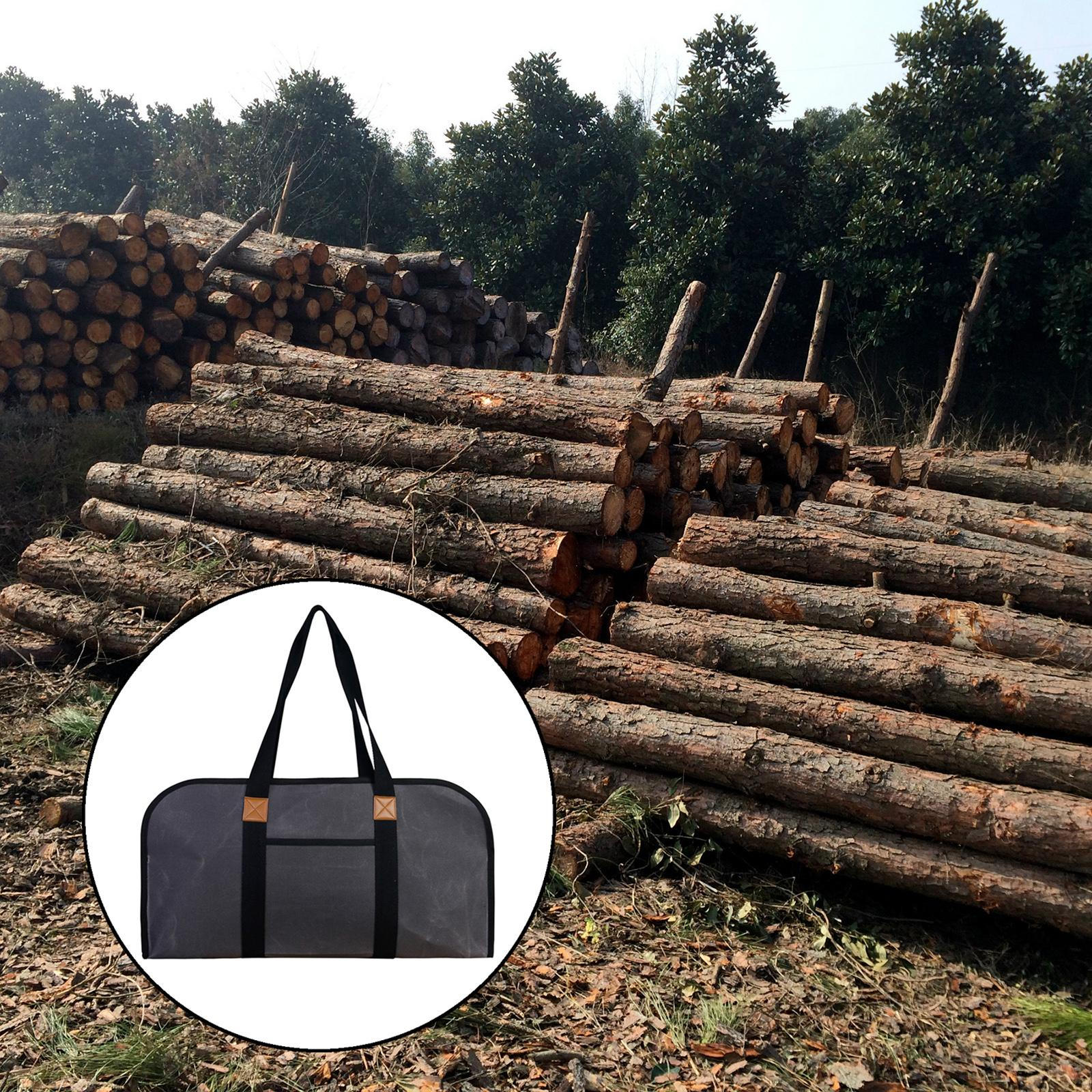 Waxed Canvas Firewood Storage Bag Packaging with Handles Large Capacity BBQ Log Tote Carrier for серый 1750₽